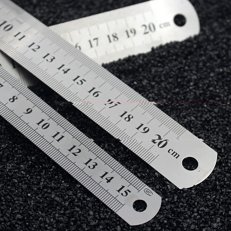 

15cm/20cm/30cm Stainless Steel Metal Straight Ruler for Students Double Sided Percision Measuring Tools Sewing Rulers Set