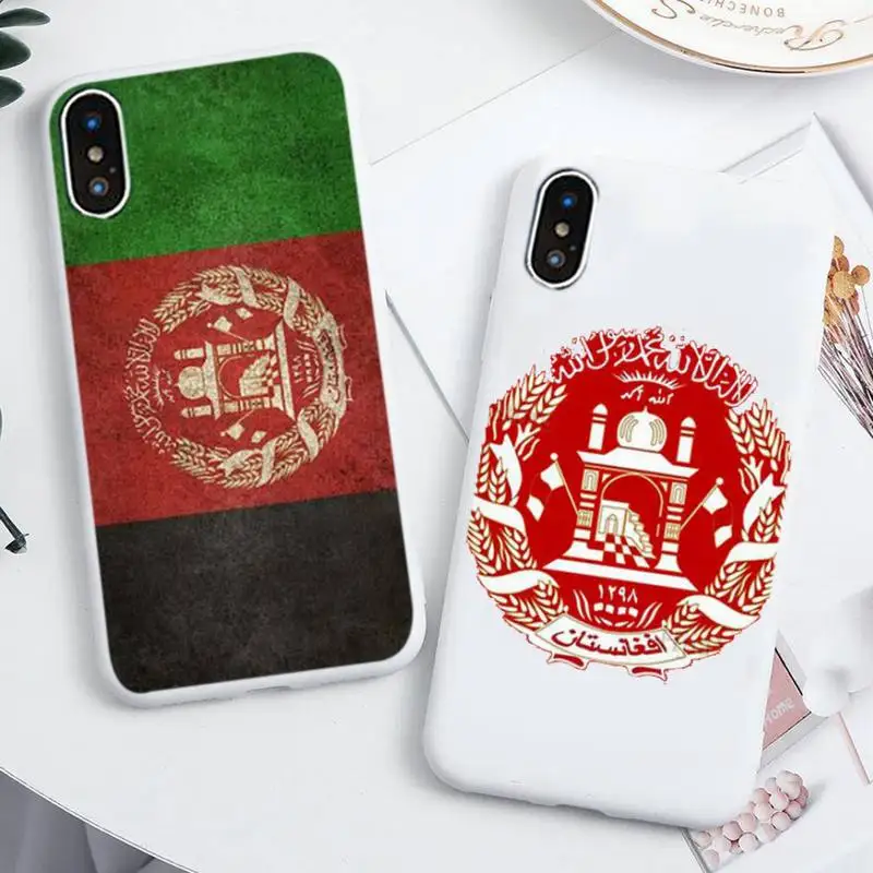 

Afghan Afghanistan Flag Phone Case For IPhone 6 6s 7 8 Plus X Xs Xr Xsmax 11 12 Pro Promax 12mini Candy White Silicone Cover