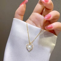 trendy exquisite heart opal chain necklace for women high quality pendant jewelry bling aaa zircon designer creativity gift hot