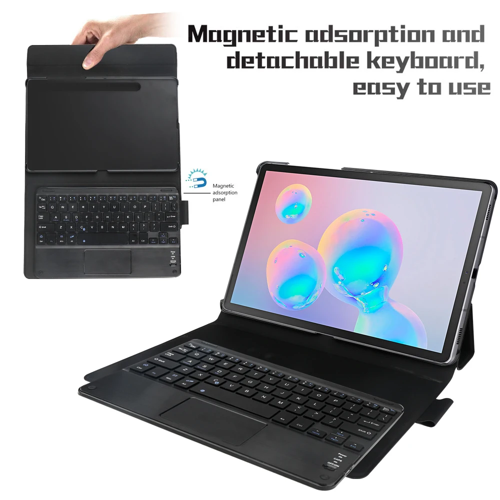Чехол для планшета с клавиатурой для samsung Galaxy Tab S6 10,5 дюймов T860 T865, чехол для планшета с магнитной съемной клавиатурой, кожаный чехол