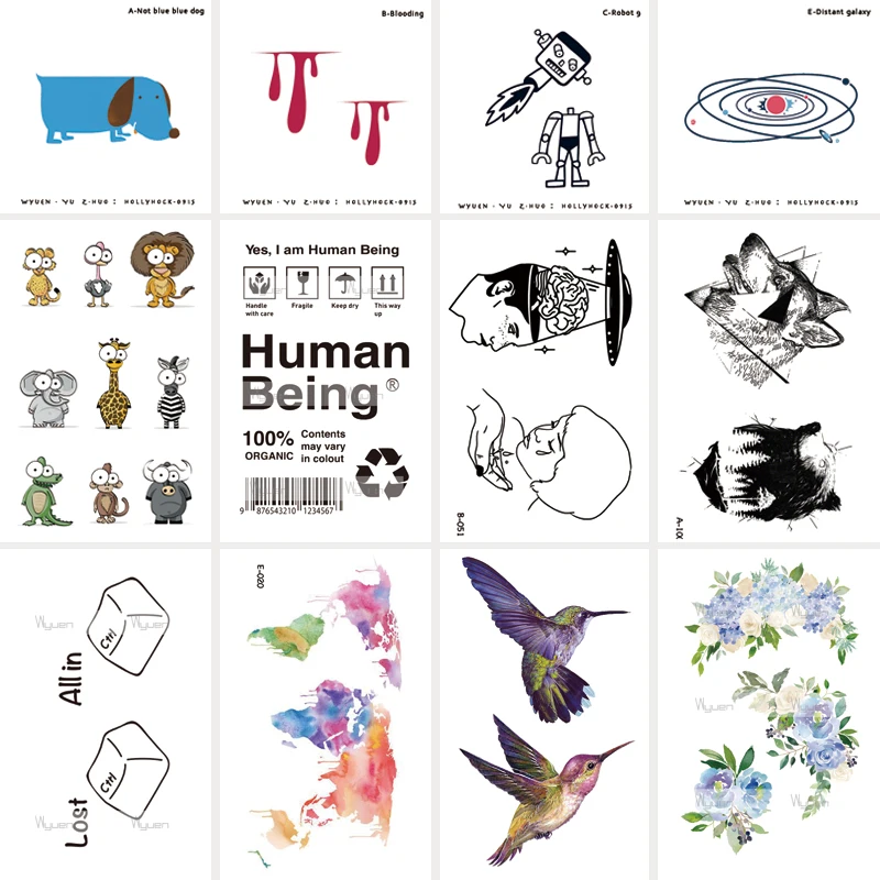 30 листов/партия водостойкие временные тату наклейки для взрослых и детей|tattoo