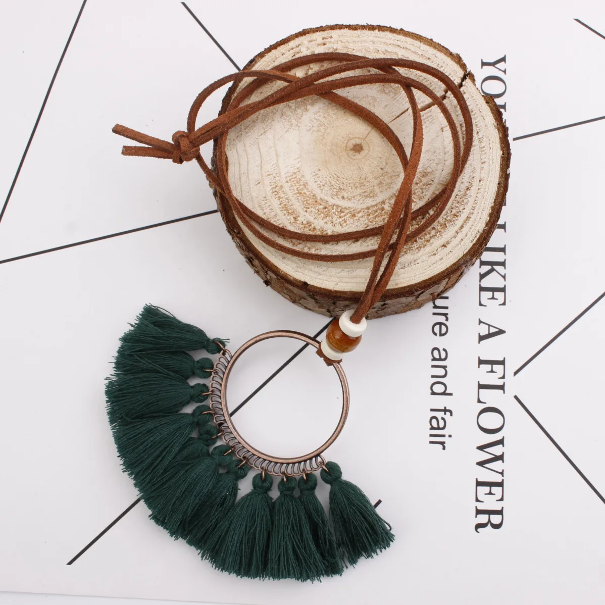 

Bohemian Long tassel Pendant for women Natural Long Sweater chain Women's necklaces Ethnic chain Female Long tassel necklace