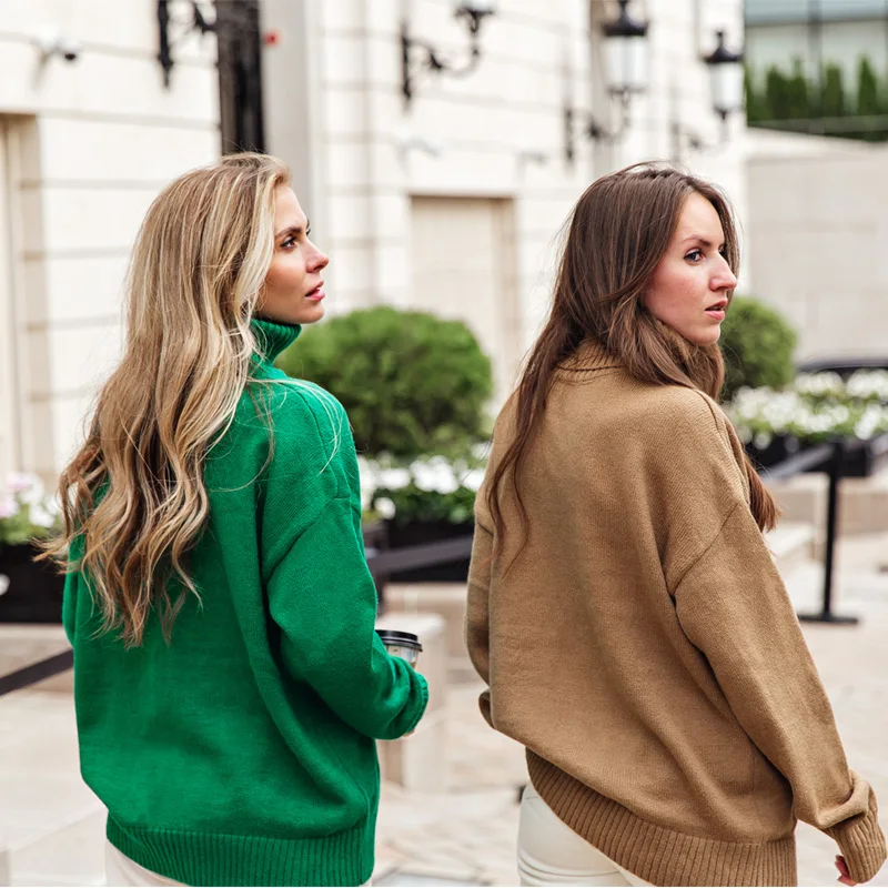 Водолазка женская модная с высоким воротником супермягкий осенне-зимний Пуловер