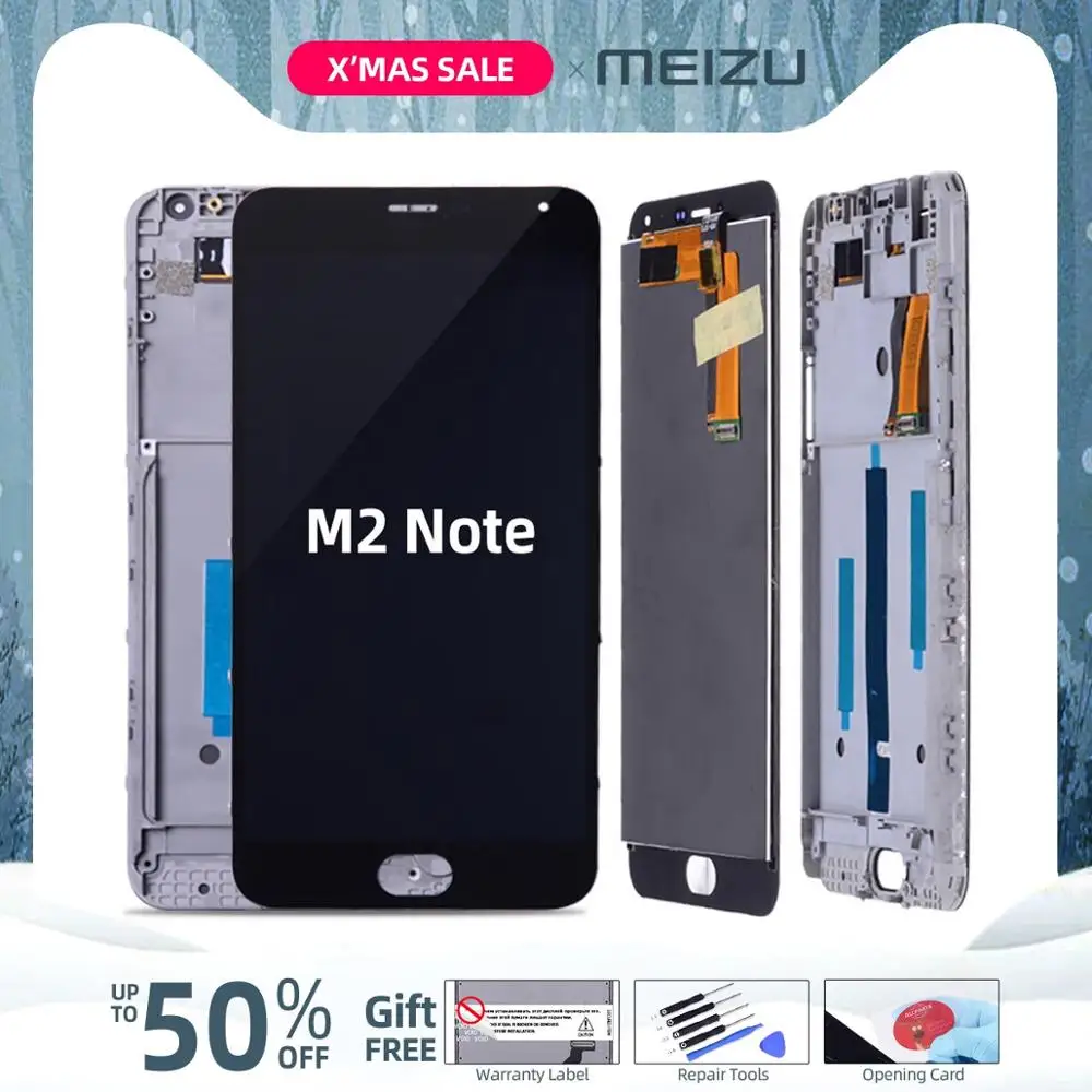 Дисплей для MEIZU M2 Note в сборе с тачскрином на рамке 5.5'' черный