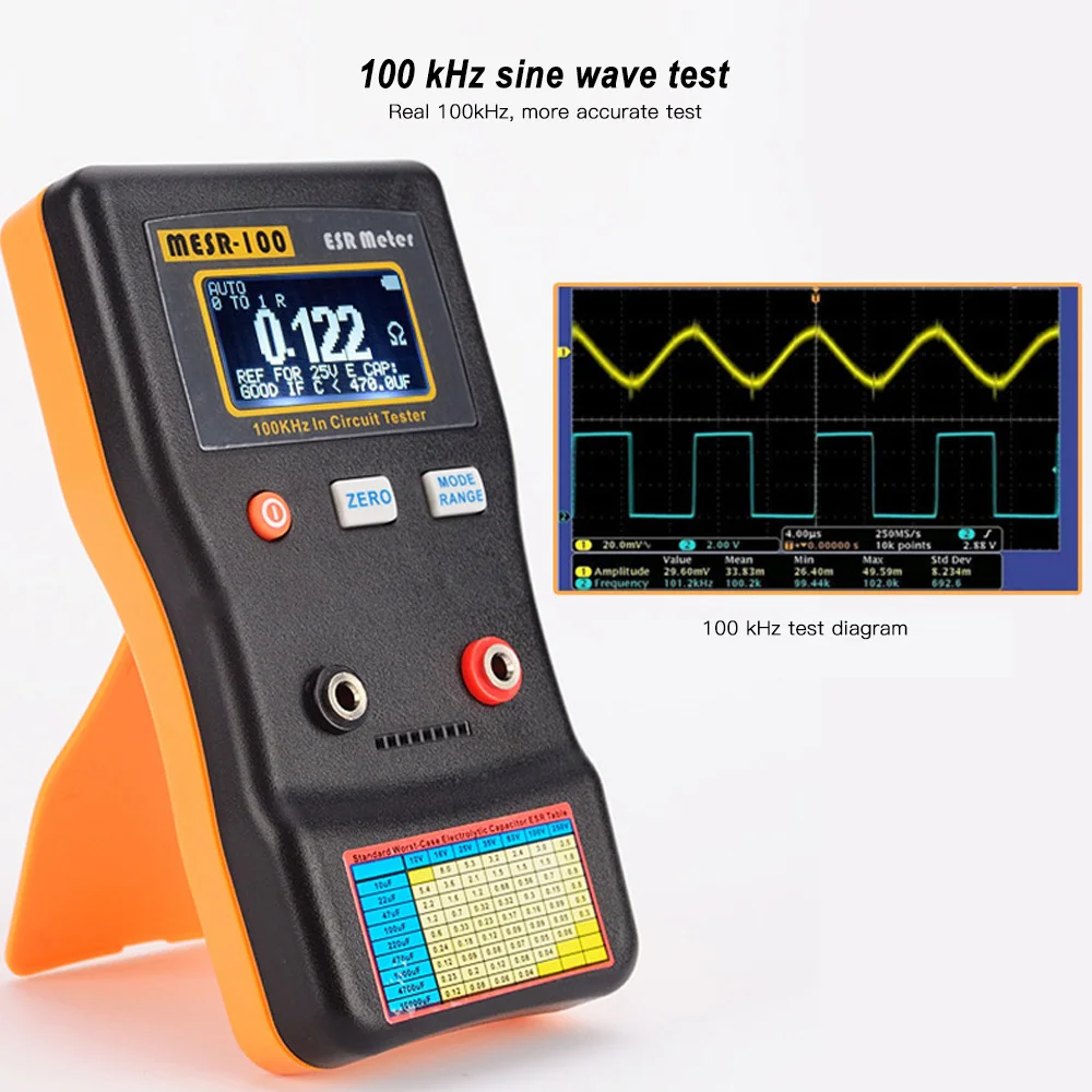 

1 Pcs MESR-100 Professional Capacitance ESR Meter Resistance Meter High Precision Capacitance Resistance Tester