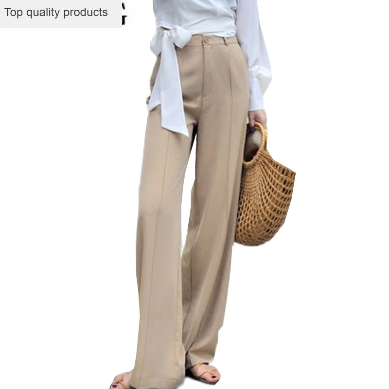 Новинка 2020 весна-лето модные шифоновые широкие штаны с высокой талией рабочая