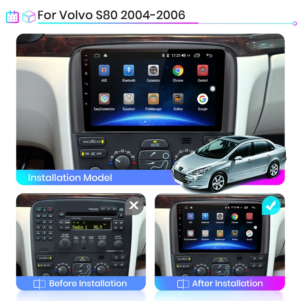 Для Volvo S80 2004 2005 2006 Aftermarket Autoradio 9 дюймов Android автомобильный мультимедийный видео