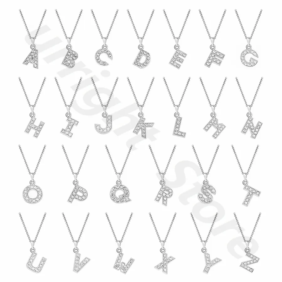 Jewelry Necklaces Chain A-Z Metal Letter Initial Charms Pendant Gift Wholesales zinc alloy rhinestone for shoes bracelet Collars | Украшения