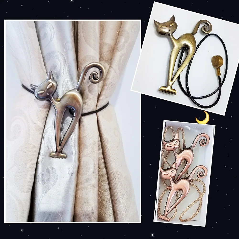 Аксессуары для штор с мультяшным котом домашние украшения ретро Магнитные