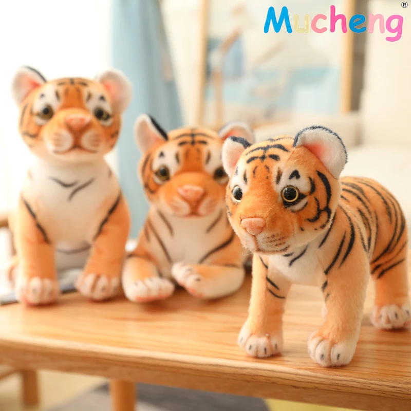 

New Simulation Tiger Lion Leopard Stuffed & Plush Animals Cute Doll Child Birthday Gift Toys Soft Pillow Christmas