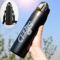 800ml1000ml stainless steel sport thermos cup with bag vacuum flask portable outdoor climbing thermal bottle coffee tea