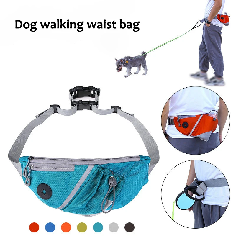 

Free Hands Pet Dog Snack Bag Dog Leashes Waist Bag Pets Walking Pocket Bag Outdoor Running Phone Toy Carrier Bag Puppy Supplies