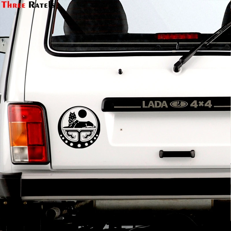 Наклейка на окно с изображением герба Чеченской Республики Ichkeria № 15x15 см - купить