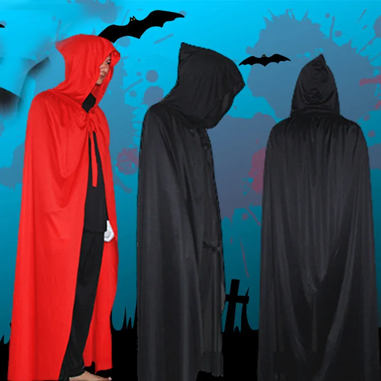 Женская Черная накидка халат для Хэллоуина Grim плащ Жнеца мантия волшебника