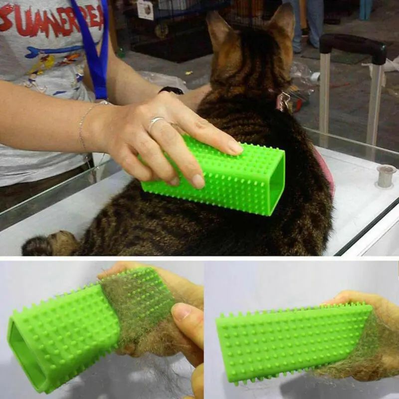 Silicone Pet Hair Removal Brush Cat Grooming Tool Cleaner Comb Cube Dog Shedding Trimming Massage Supplies | Дом и сад