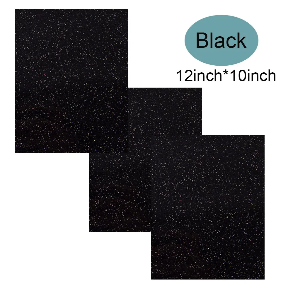 SUNICE черный блестящий HTV теплопередача Винил для футболки 12 дюймов X 10 (упаковка из