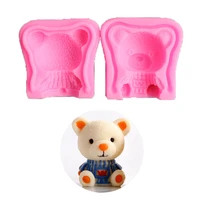 new 3d cartoon bear mousse silicone mold candy chocolate mold candle soap ice cube mould baking fondant cake decorating tools