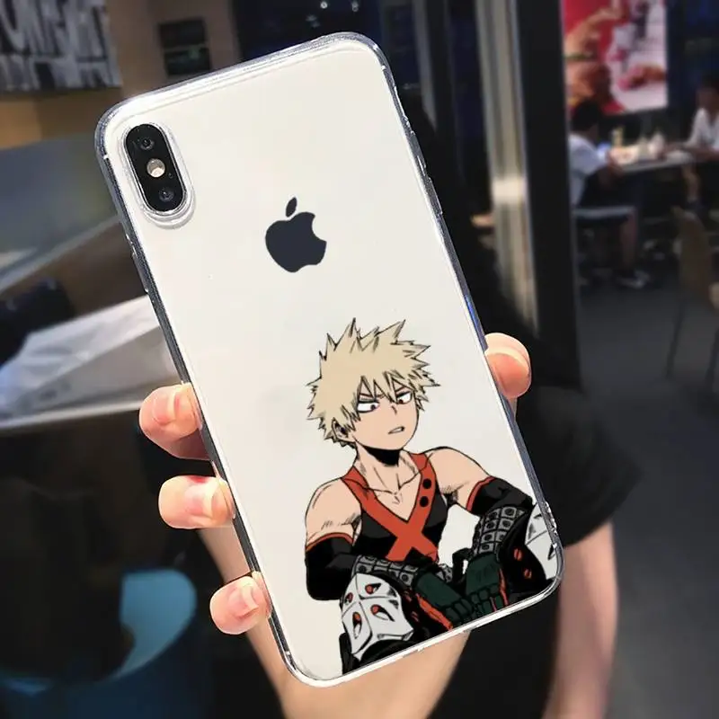 

Japan anime my hero academia Phone Case Transparent for iPhone 6 7 8 11 12 s mini pro X XS XR MAX Plus