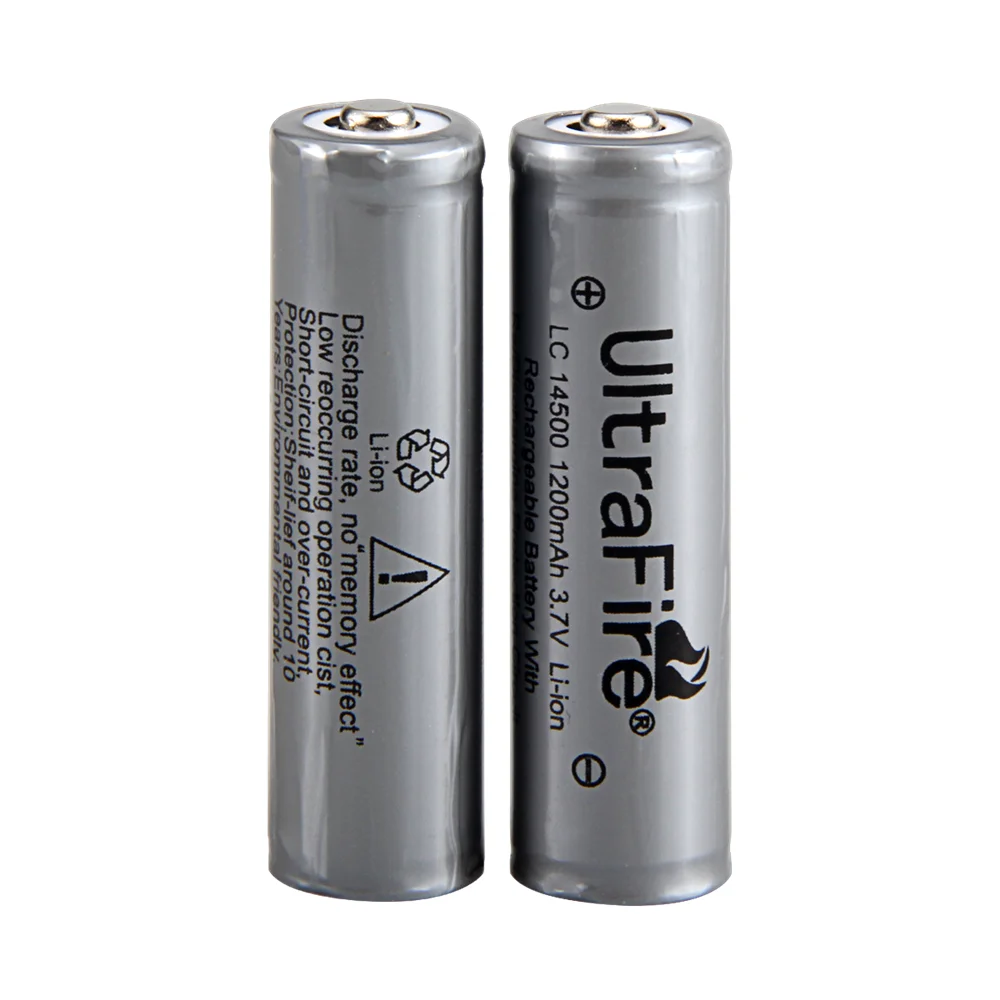Светодиодный фонарь UltraFire оригинальный 14500 1200 мАч 3 7 V Перезаряжаемые Li Ion Батарея