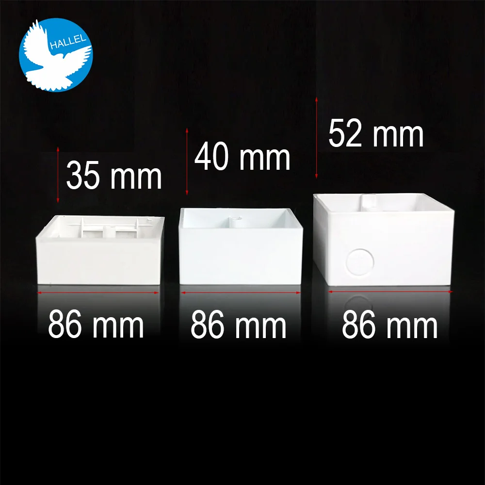 White 35 | 40 | 52 mm Switch Installation Box Wall Surface Junction Outfit Box, Socket External Mounting Outlet Box