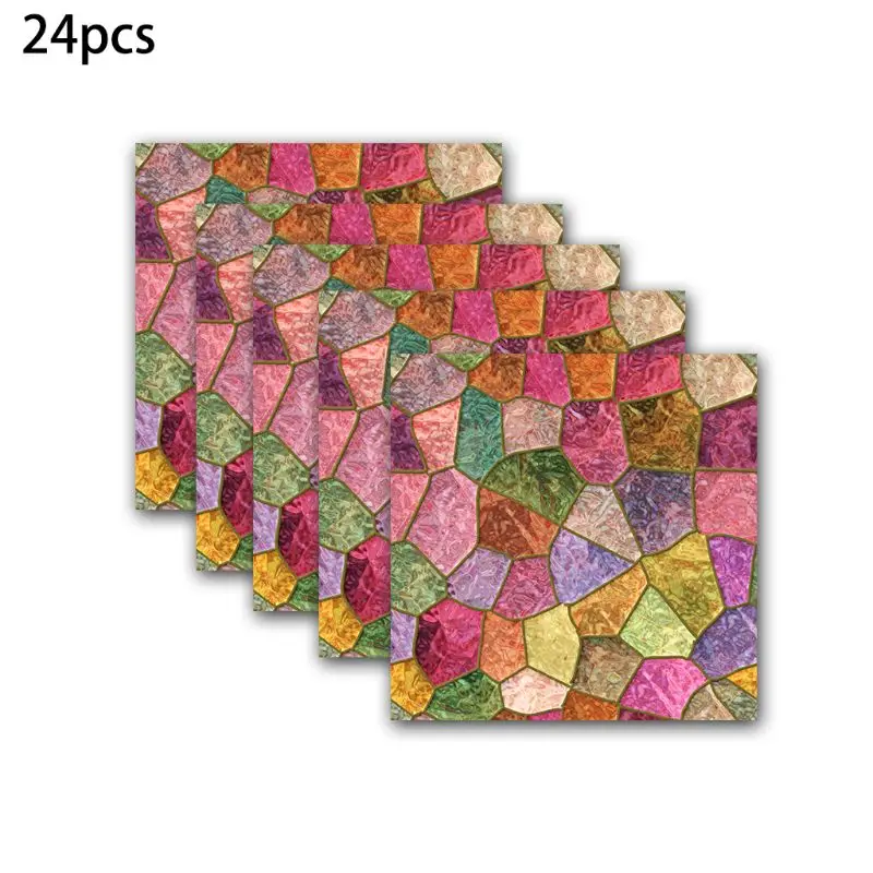 

24pcs / set Ceramic Tile is Stuck Wall Stickers Self Adhesive DIY AF052