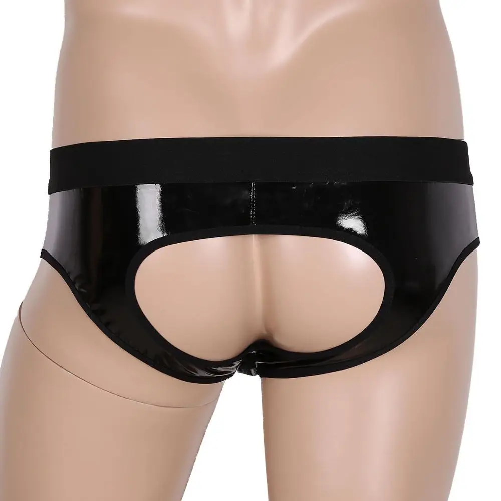 Сексуальное мужское нижнее белье трусы эротические с открытой застежкой молнией