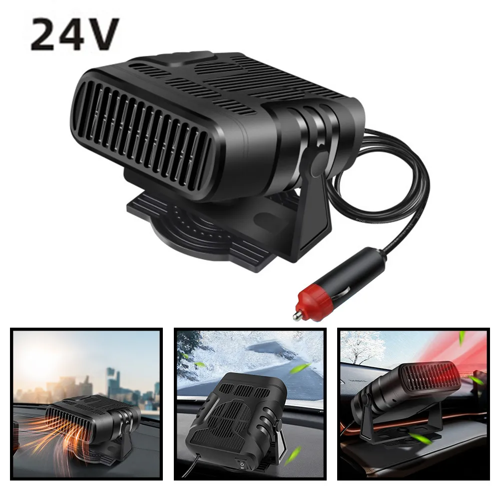 

Автомобильный обогреватель 12 В и 24 В 120 Вт, автомобильный обогреватель для размораживания и демонтажа, двухцелевой Черный ABS-пластик для авт...