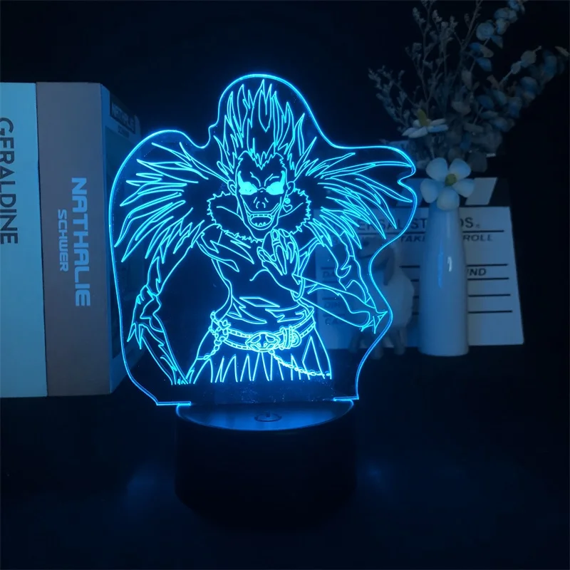 

Ночной 3D светильник DEATH NOTE Ryuk с будильником, осветительный прибор с дистанционным управлением, японское аниме Манга