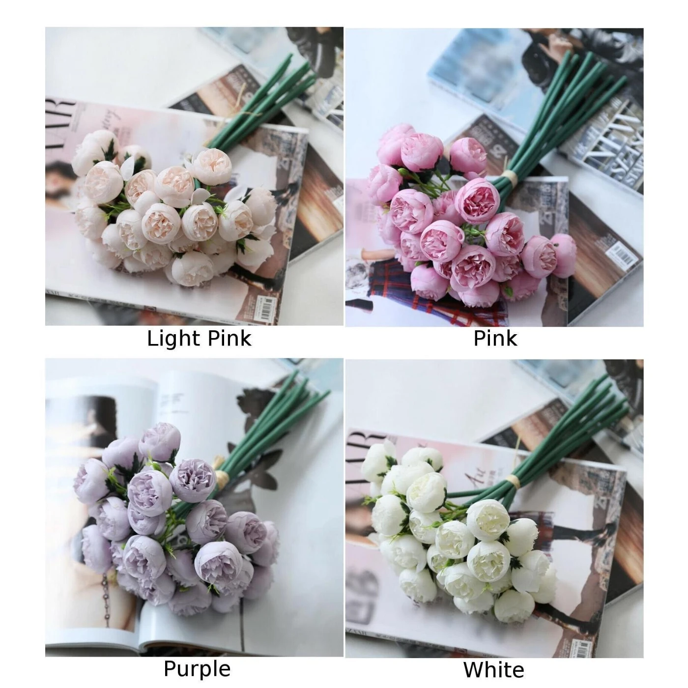 27 головок чайная роза искусственная цветы искусственный букет Свадебные дома