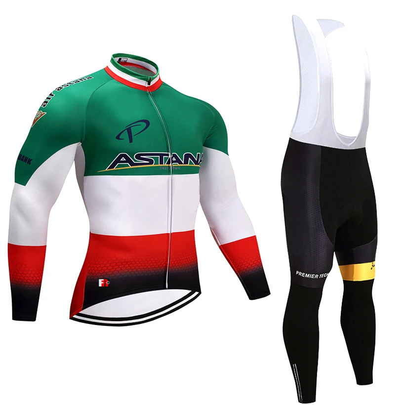 

2021 BLUE ASTANA TEAM winter thermal fleece Cycling JERSEY Bike Pants set mens Ropa Ciclismo 20D bicycling Maillot Culotte wear