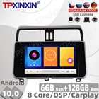 Автомагнитола 2 din, 128 ГГц, Android 10 для Toyota Prado 2018-2019, мультимедийный видеоплеер, навигация, GPS, аксессуары для автомобиля, без DVD