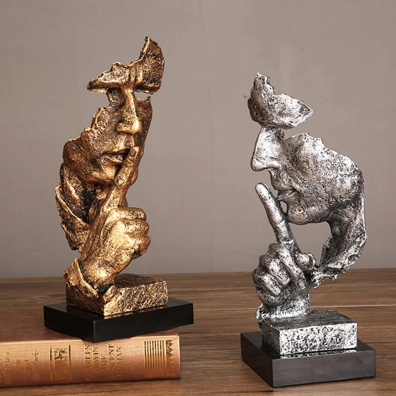 Статуэтка абстрактной скульптуры из золота украшение для дома современное