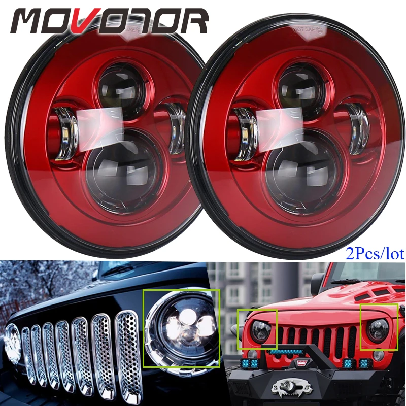 7 дюймовая крассветодиодный светодиодная фара для Jeep Wrangler JK 07 17 Hummer H1 H2