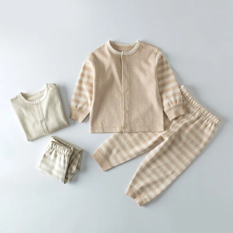 0-2T Newborn Clothes Spring Autumn Children Baby Clothing Sets Boys Girl Underwear Infan Outer Organic Color Cotton | Детская одежда и