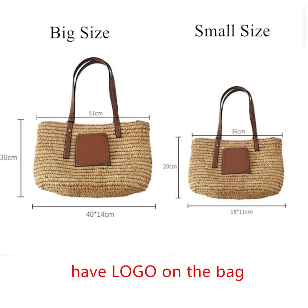 

Designer Brand Women Handbags Large Capacity Straw Bags Ladies Handmade Woven Basket Bolsa Tote Summer Bohemian Beach Bags