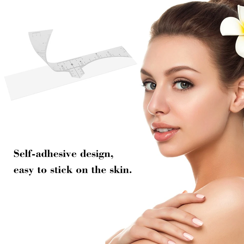 

Hot 50Pcs Disposable Eyebrow Measurement Ruler Sticker Accurate Permanent Eyebrow Shaping Makeup Tool