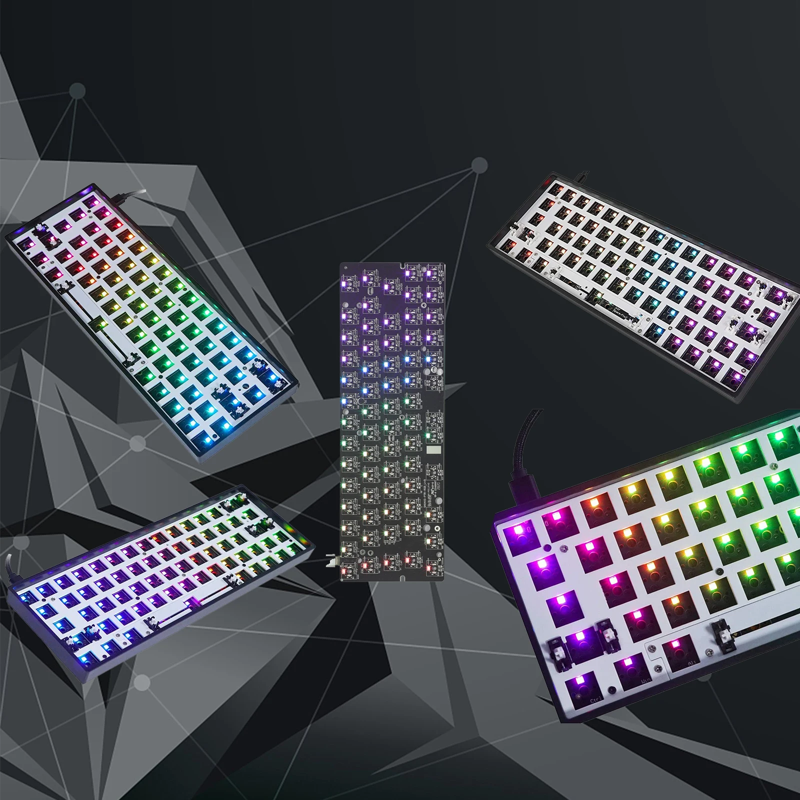 

GK64XS RGB Hot Swap Bluetooth Wired/Wireless Custom DIY Kit for 60% Mechanical Keyboard, Accessories