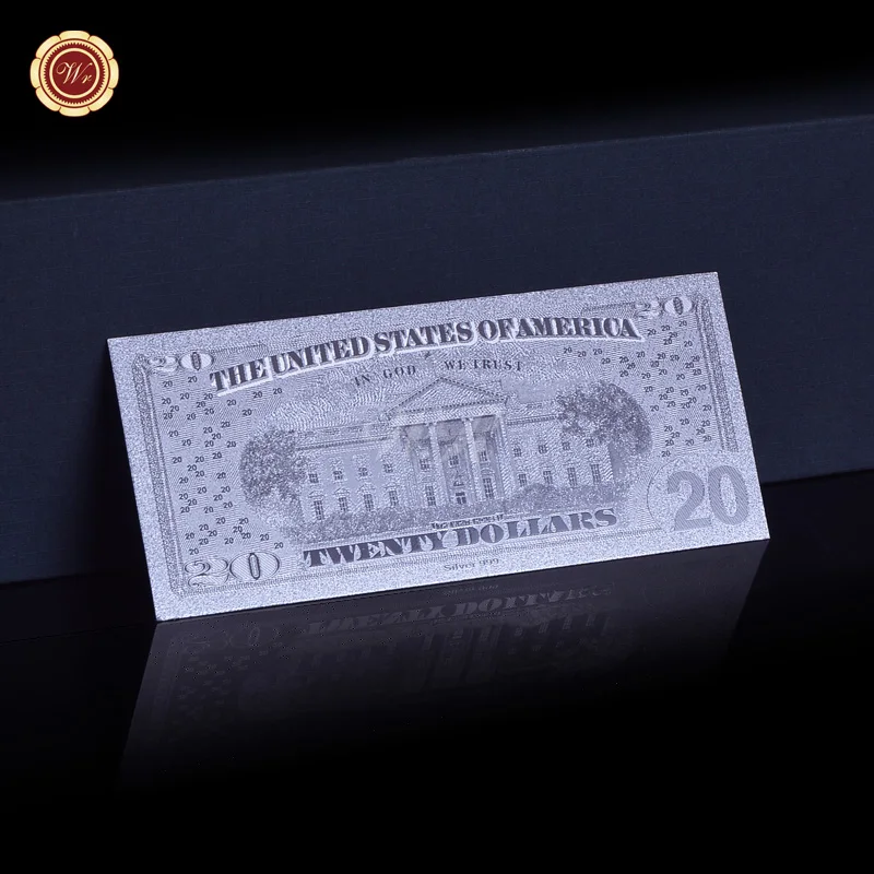 silver 20 WR красочные серебряные банкноты США Трамп Поддельные Банкноты долларов копия денег банкноты бумага сбор денег для подарков на день рождения - Цвет: silver 20