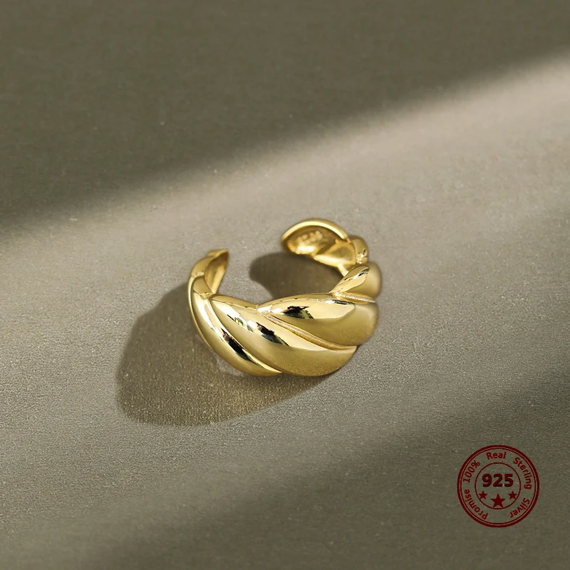 

2020 Fashion Chic 925 Sterling Silver Ring Twist Twist Rope Shape Rope Simple Fashion Opening Female Jewelry