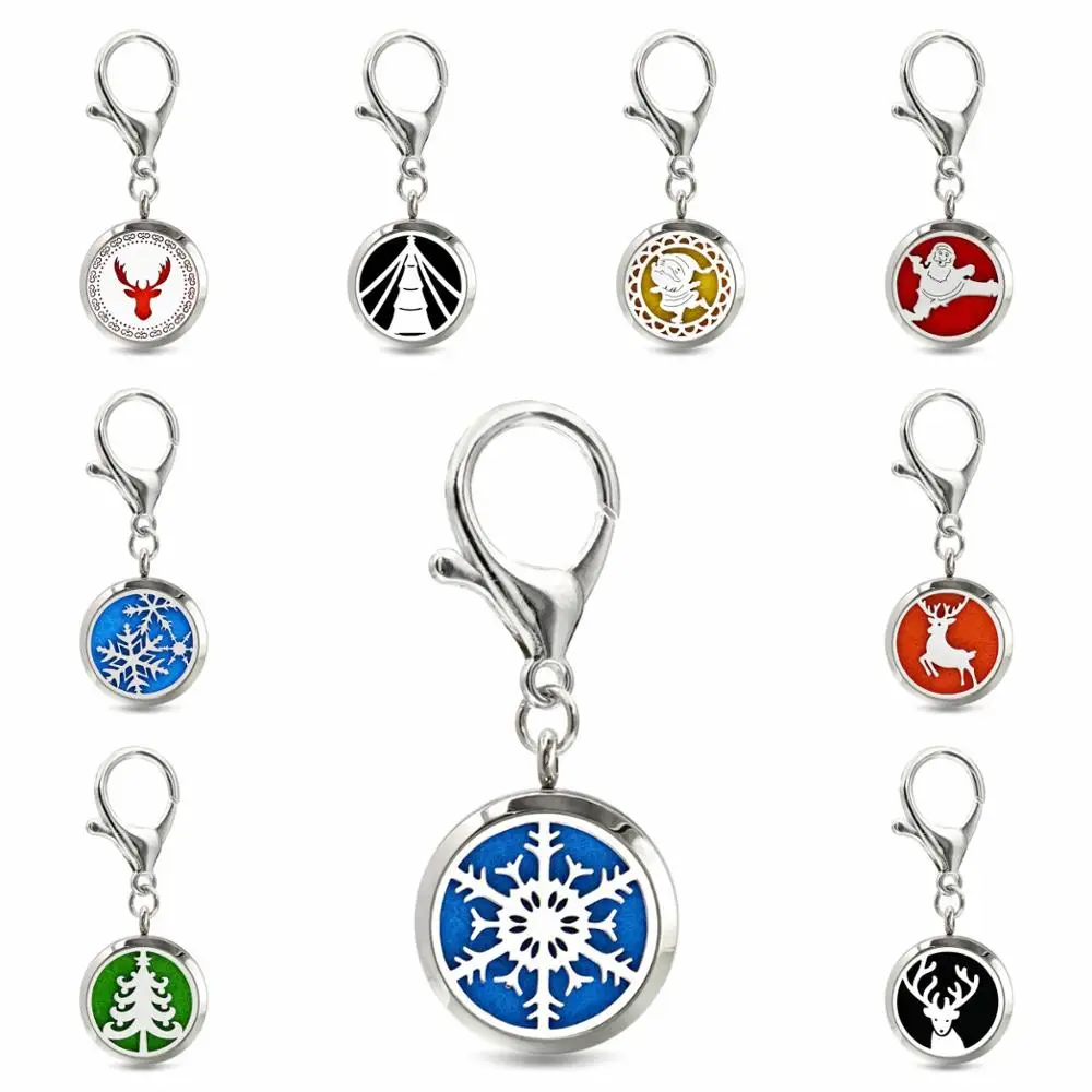 С рисунком оленя и снежинками санта клаус 30 мм нержавеющая сталь диффузор брелок