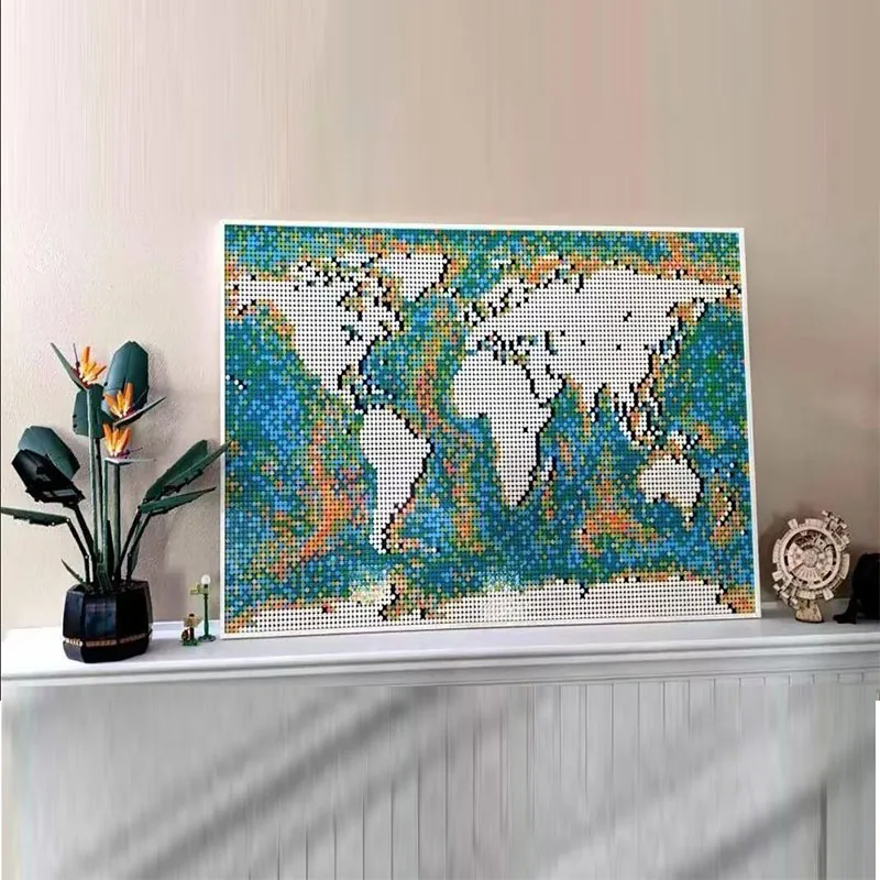 

New In Stock World Map 31203 Product Creative Series Art Mosaic Small Particle Building Block Model Educational Toy Gift