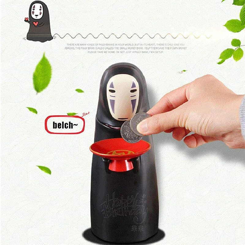 

No-Face Man Spaarpot Spirited Away Ghost Figuur Coin Cartoon Spaarvarken Grappige Speelgoed Automatische Gegeten Coin Box