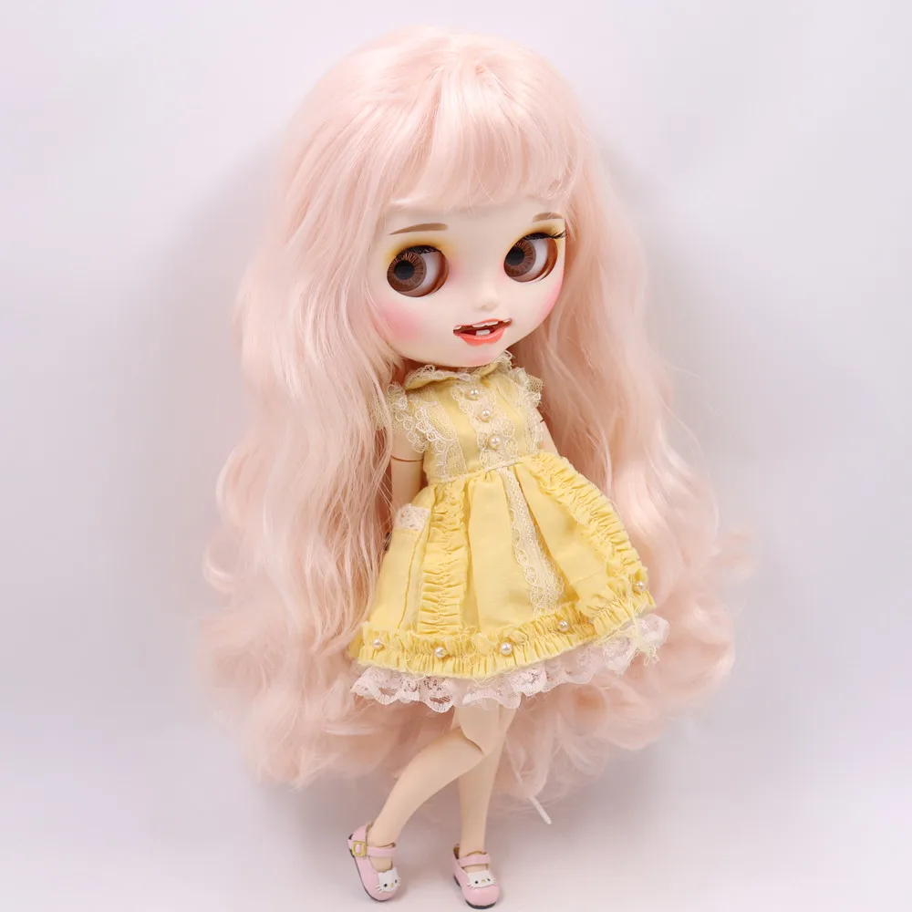 Кукла Blyth ICY DBS No.BL136/2352 бледно розовая волосы резные губы открытый рот матовая на