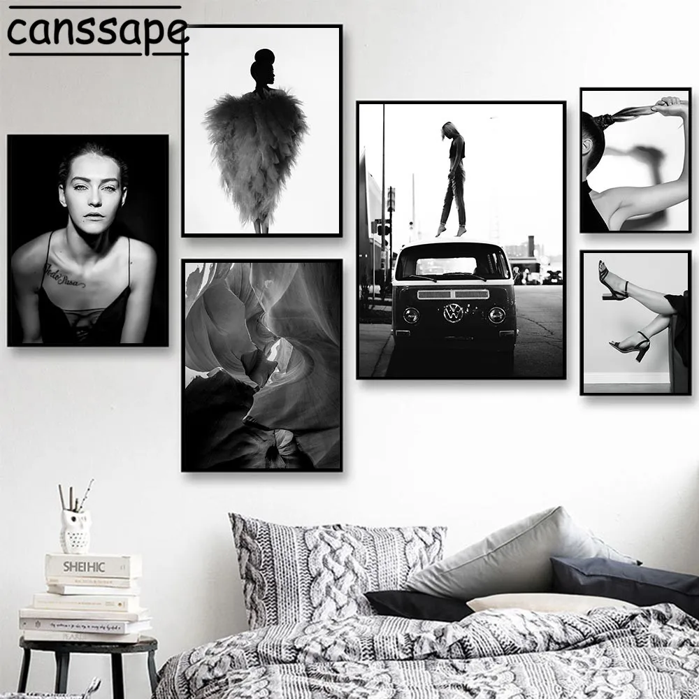 

Black And White Canvas Painting Portrait Photography Wall Art Poster Modern Print Nordic Posters And Prints Living Room Decor