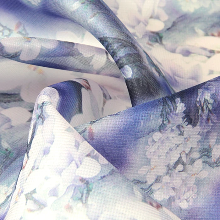 

140 cm plaid silk organza fabric 12 mm printed chinese silk fabric micro perspective dress fabric wholesale silk cloth