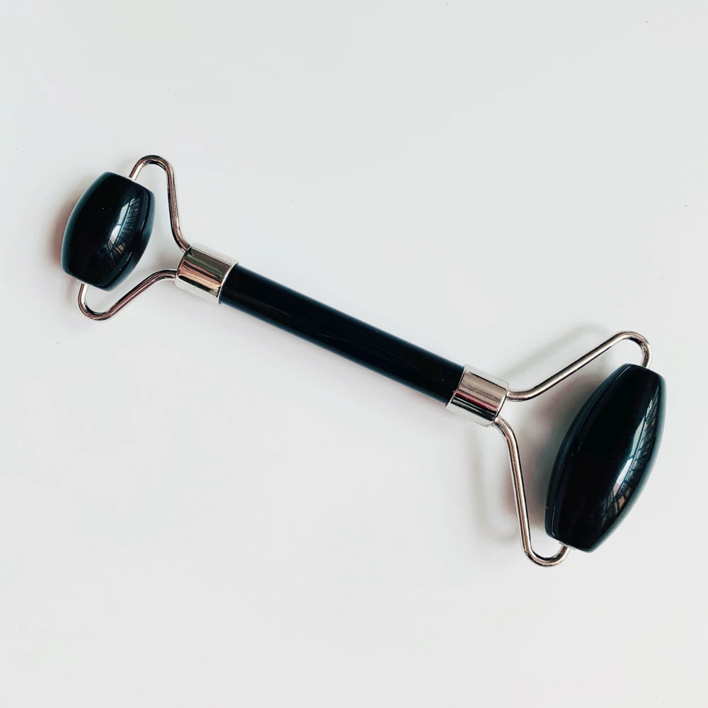 Омолаживающий натуральный нефритовый ролик для лица драгоценный камень черный