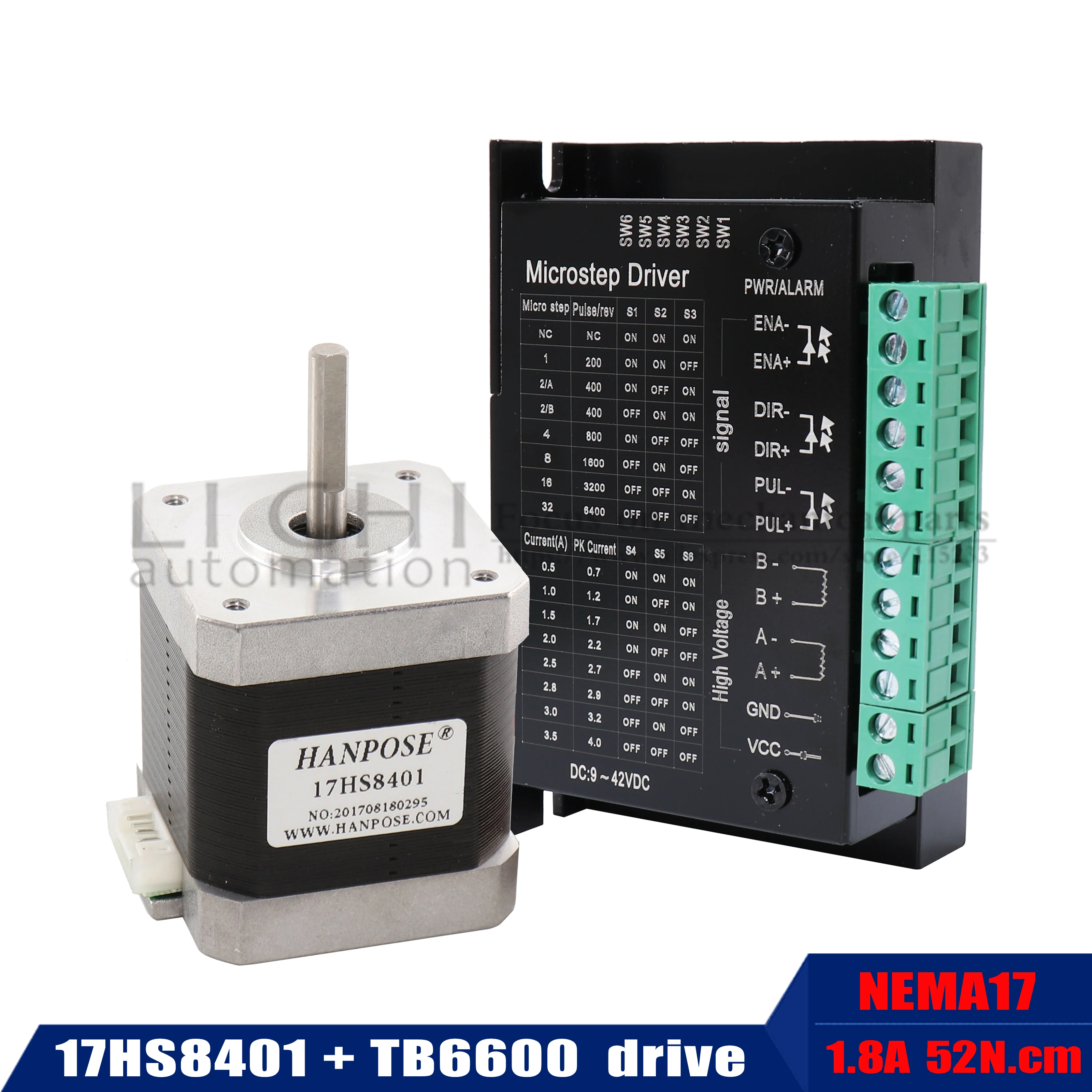 Бесплатная доставка 1 шт. шаговый двигатель 4 lead Nema17 48 мм 78Oz in 1.8A 52 Н. См 17HS8401 с TB6600