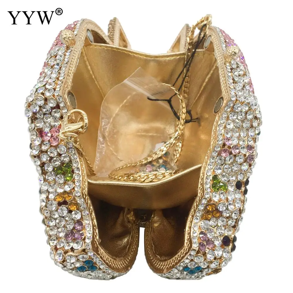 

Clutch Bags Pink Ice Cream Shaped 8 Colors Evening Bags Women Ladies Clutch Rhinestone Crystal Clutch Purse Chain Crossbody Bag