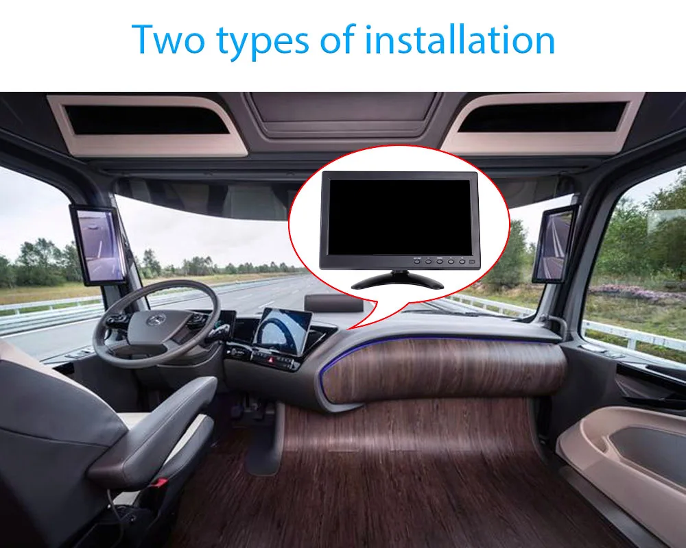 10.1 inch HD Car monitor Computer Reverse Image Flip 2 Channel Input Security Monitor With BNC/AVI/VGA/HDMI 12-24V | Автомобили и