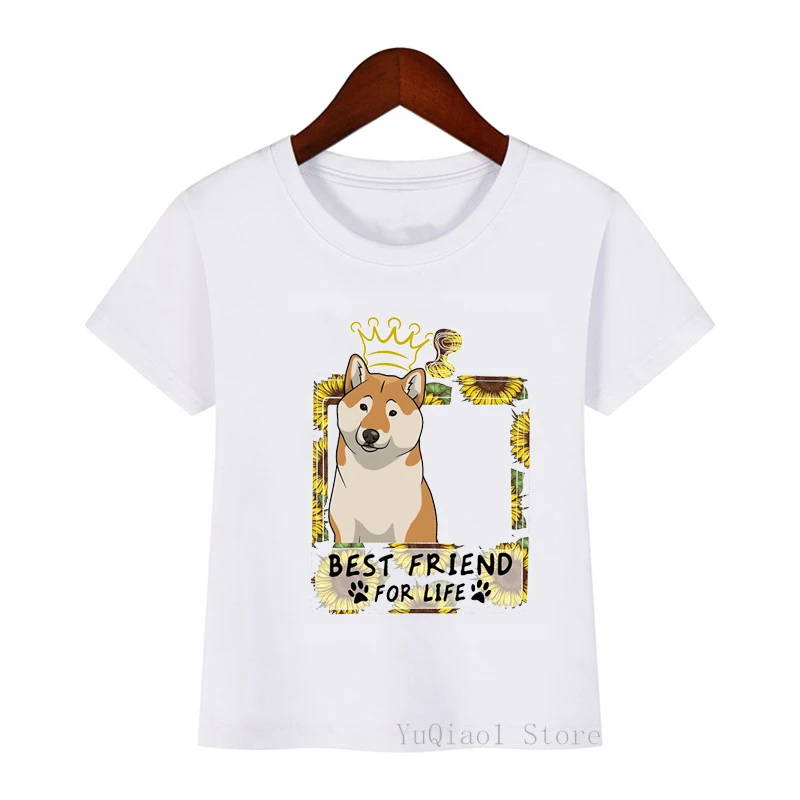 

Футболка с изображением собаки корги и животного, Забавная детская одежда для девочек и мальчиков, графические футболки, футболки с изображ...
